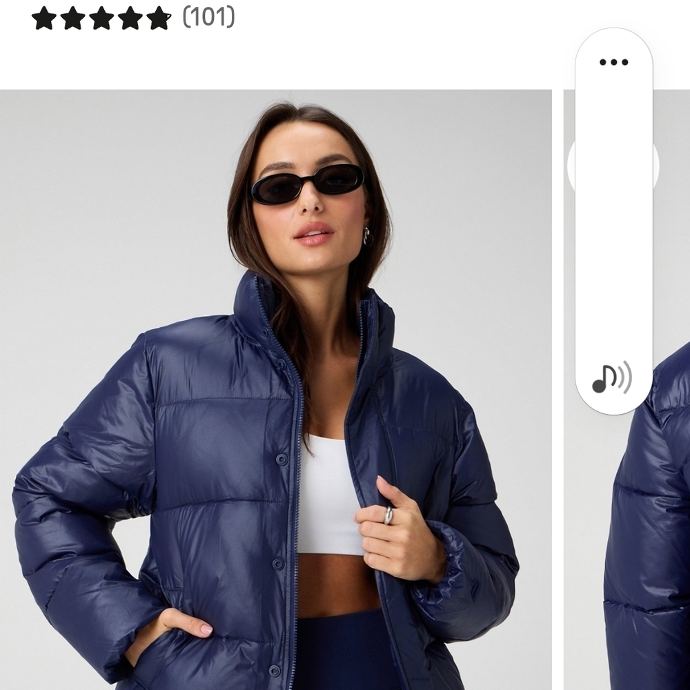 Fabletics Women's Navy Shine Puffer Jacket
